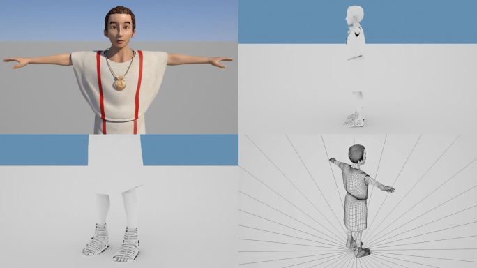 古罗马贵族儿童三维模型