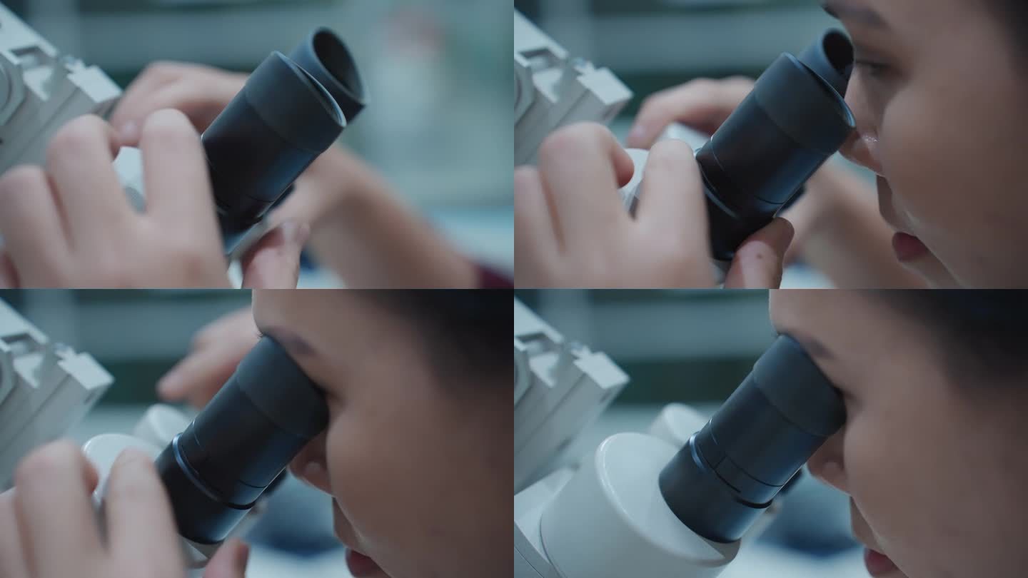 这位女科学家改变了扫描电子显微镜的焦点，这样她就能看到哪怕是最小的细节。