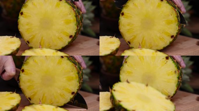 成熟的黄菠萝切成片