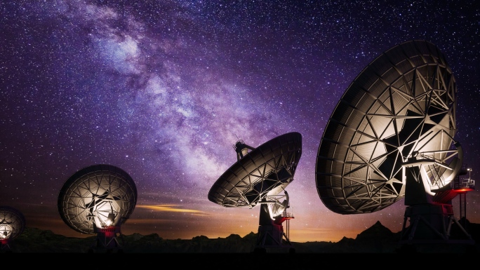 银河星空射电望远镜雷达通信站