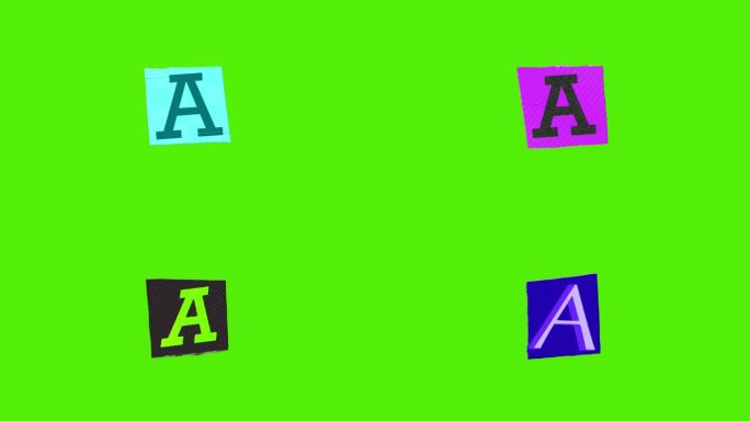 字母A -赎金笔记剪纸动画绿屏