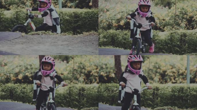 儿童极限运动外国小孩骑行