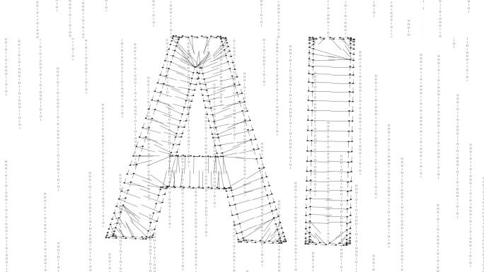 AI处理数据人工智能黑白线稿