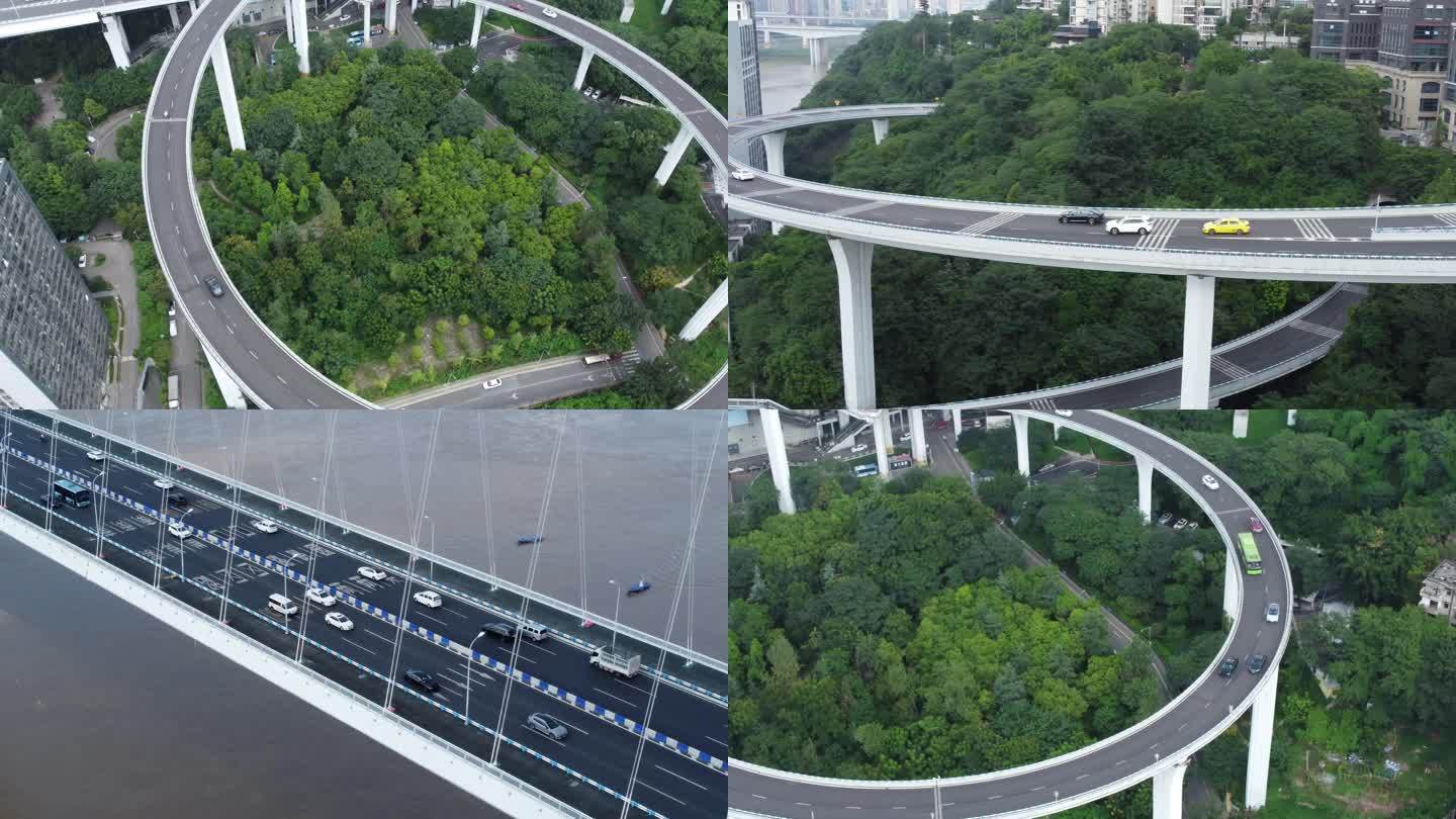 重庆菜园坝长江大桥-苏家坝立交 跟车航拍