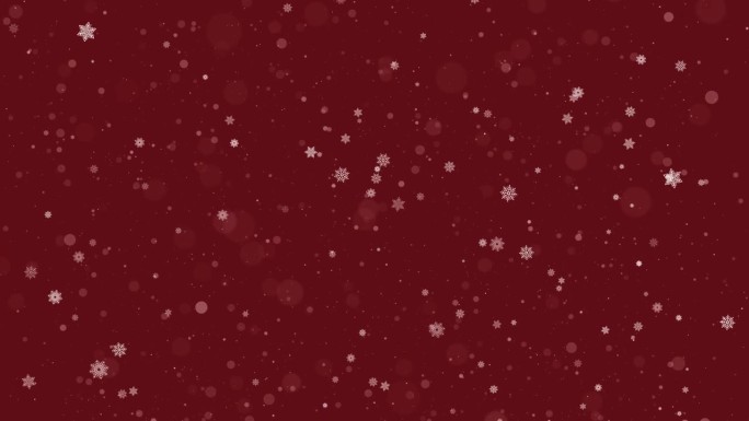 4K 3D雪花纸屑雪花，雪花，散景灯黑色假日背景。2024年新年，