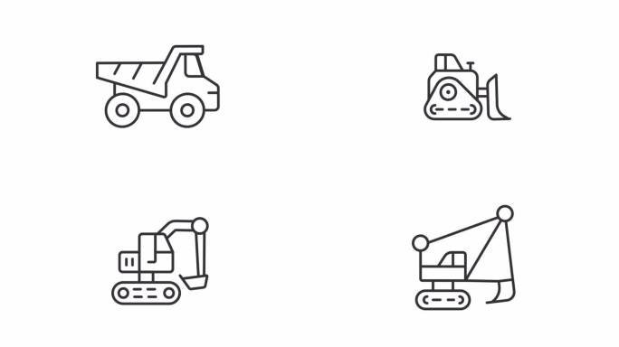 动画重型机械线图标