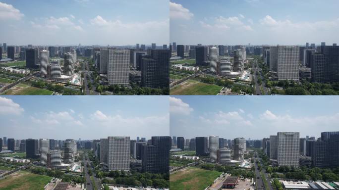 浙江杭州滨江区高楼商务建筑航拍