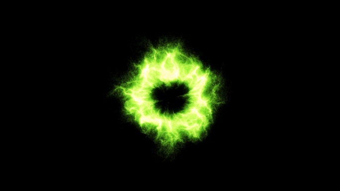 绿色能量波爆炸冲击波冲屏粒子特效