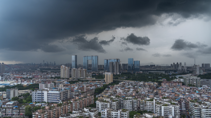 【超清4K】广州之窗台风乌云暴雨雨云延时