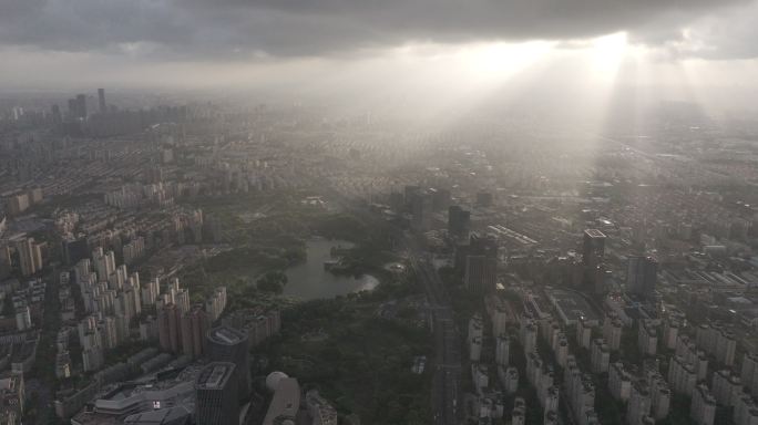 4K-Log-航拍上海新静安大宁地区全景
