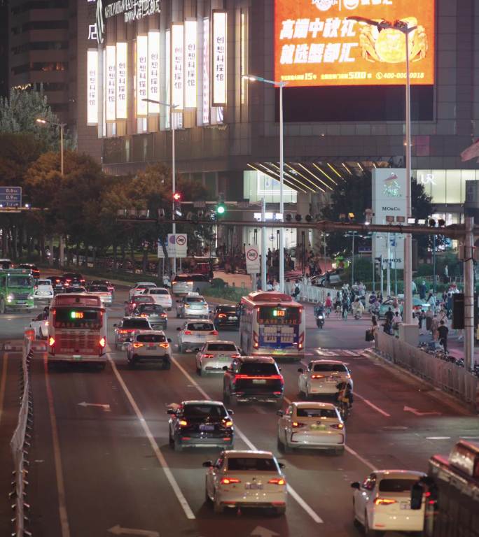 天津世纪都会夜景车流竖屏