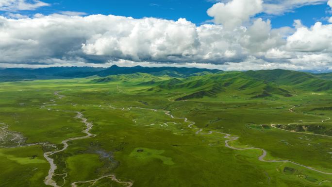 航拍阿万仓湿地延时