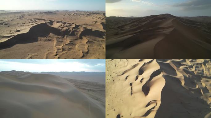 4K航拍敦煌戈壁沙漠绝美夕阳光影