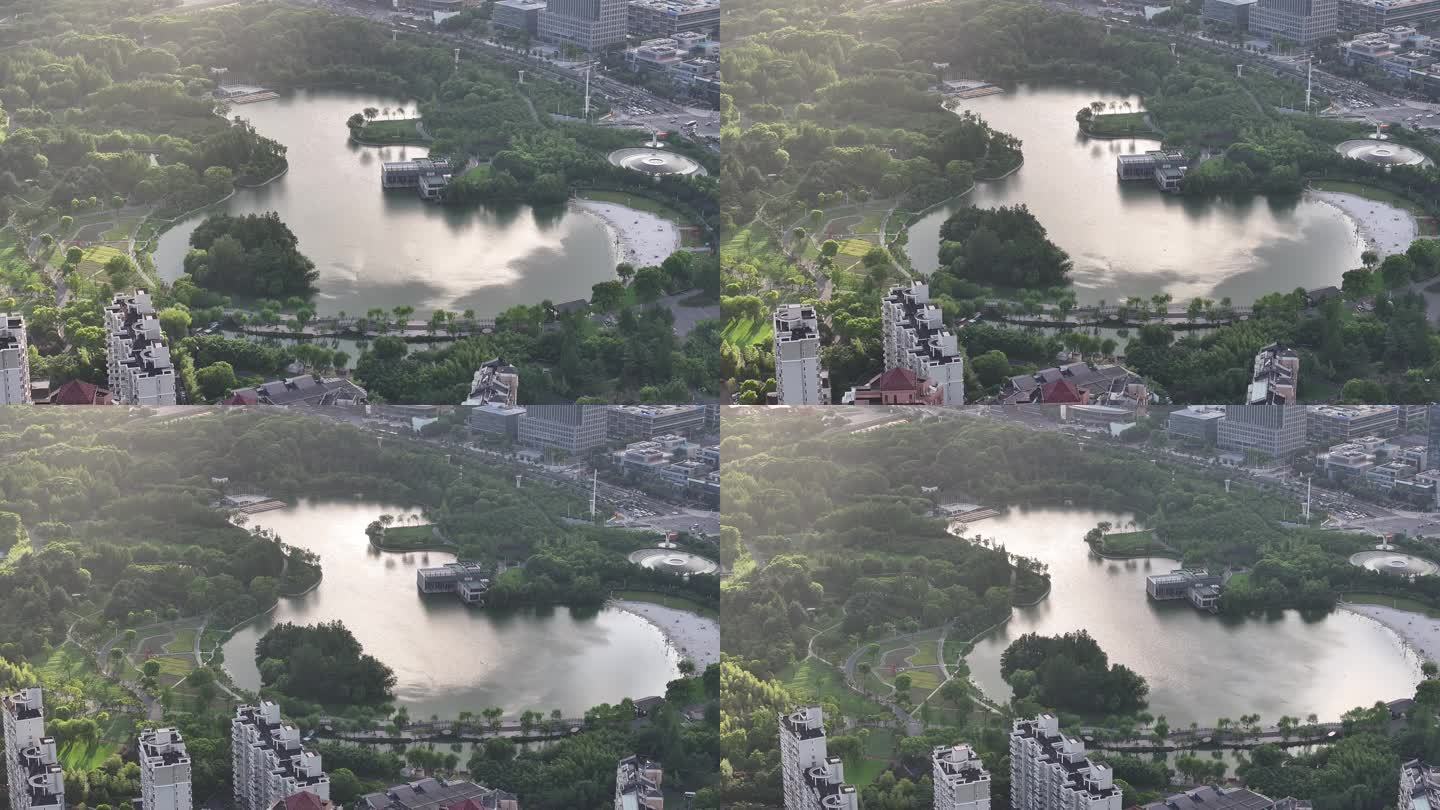 4K-Log-航拍上海大宁灵石绿地公园