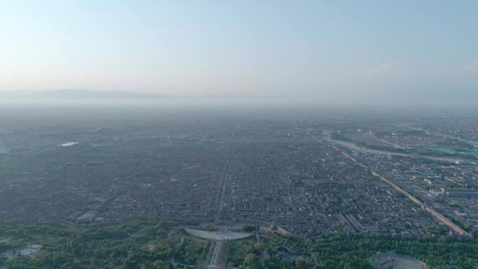 4K航拍平遥古城大景白天