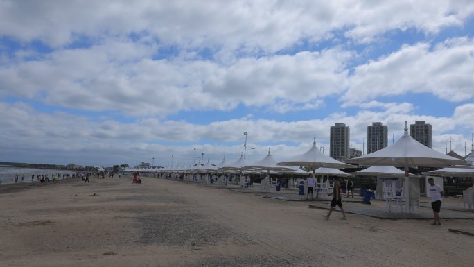 海岸 延时 人流 天空 帐篷