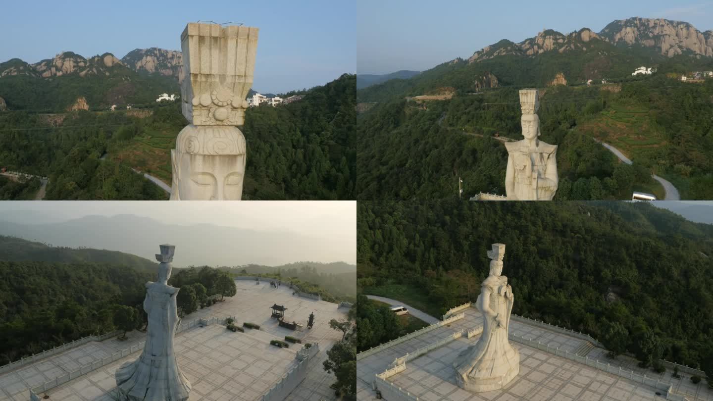 C福建太姥山雕像航拍视频