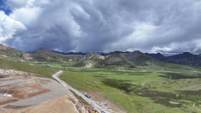 米拉山 思金拉措 航拍 湖 西藏 林芝