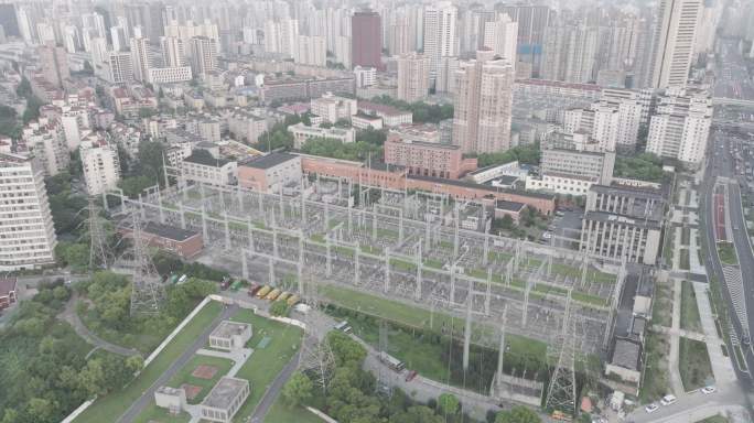 4K-Log-航拍上海电力变电运维中心