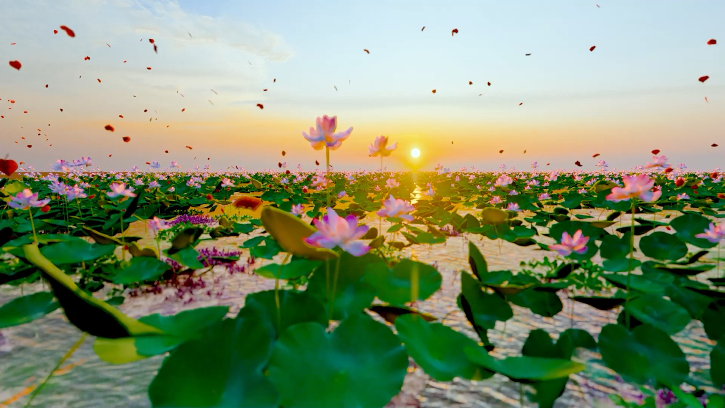 太白楼阁七夕水波国潮孔明灯云海