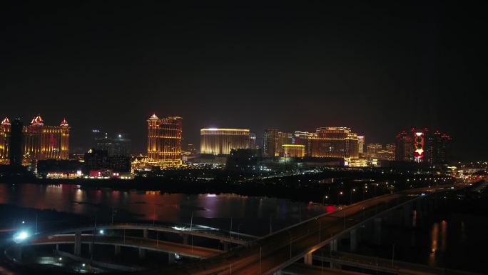澳门公路桥夜景