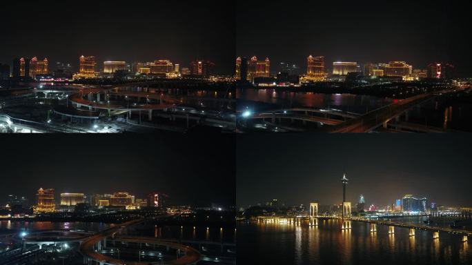 澳门公路桥夜景