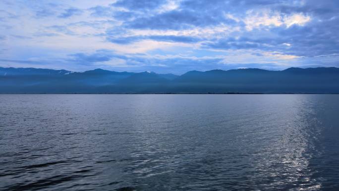 洱海暮色 洱海山湖风光 大理洱海山湖暮色