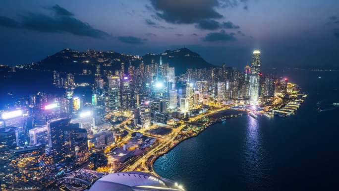 香港维多利亚港夜景延时3