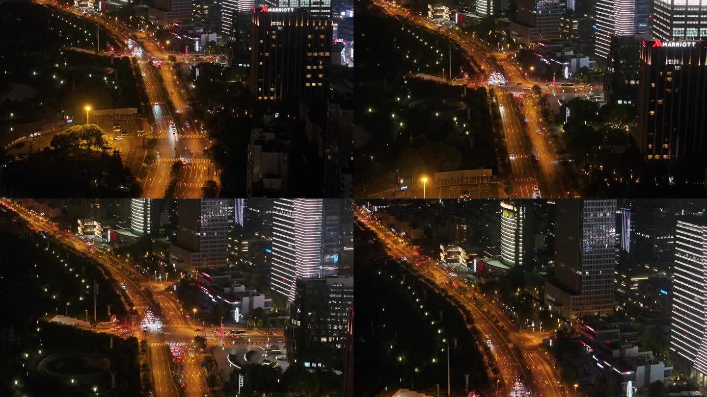 4K-Log-航拍上海大宁音乐广场商圈