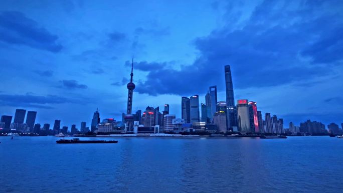 上海东方明珠夜景延时开灯