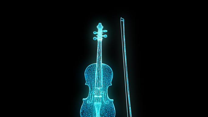 大提琴蓝色线框