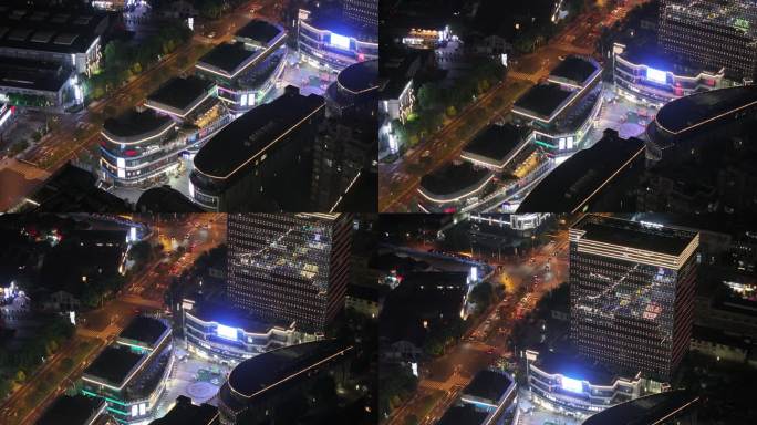 4K-Log-航拍上海大宁音乐广场商圈