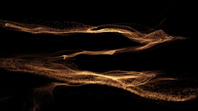 4K金色沙粒螺旋流线粒子光线-AE模版