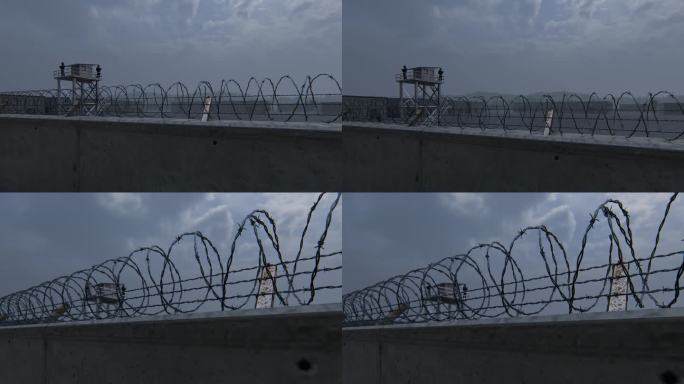 监狱高墙围墙铁丝网