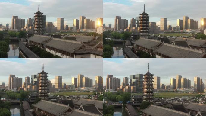 4K原素材-航拍上海真如寺
