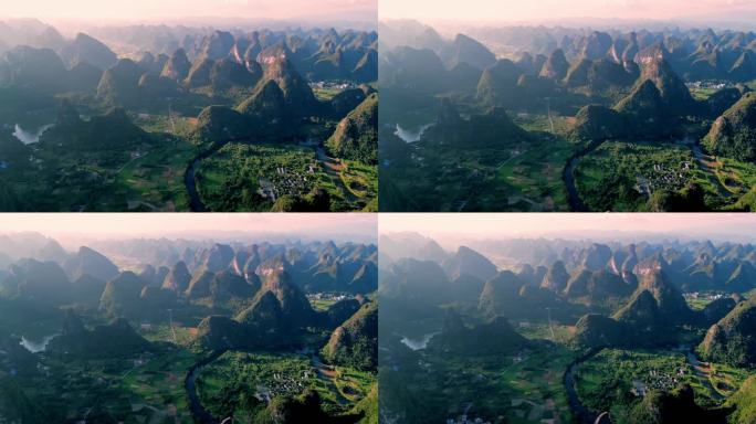 航拍桂林 山川河流