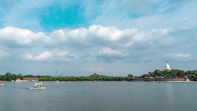 北京北海公园湖水风景延时