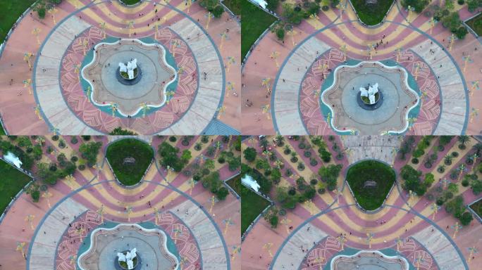 人来人往的瑞丽市傣族广场延时视频