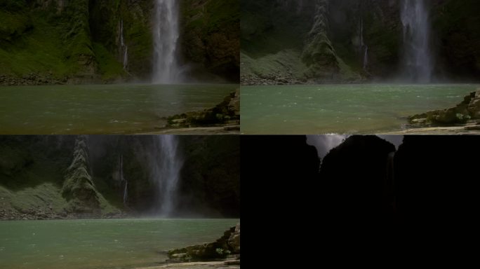 绿水青山间的瀑布