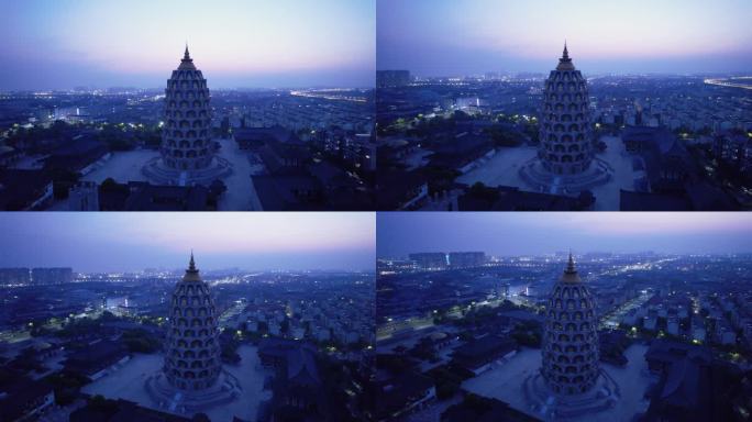 淹城宝林禅寺-夜景航拍