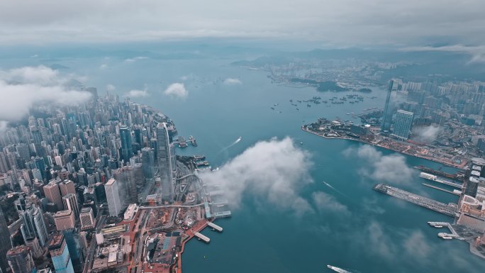 香港维多利亚港CBD航拍44