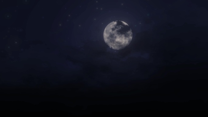 云遮月一轮明月月圆之夜月亮月光中秋节中秋