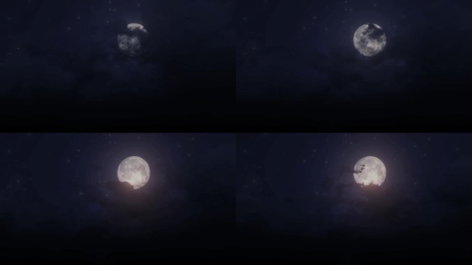 云遮月一轮明月月圆之夜月亮月光中秋节中秋