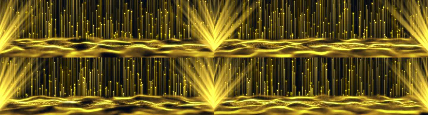 4k横版金色粒子颁奖舞台背景