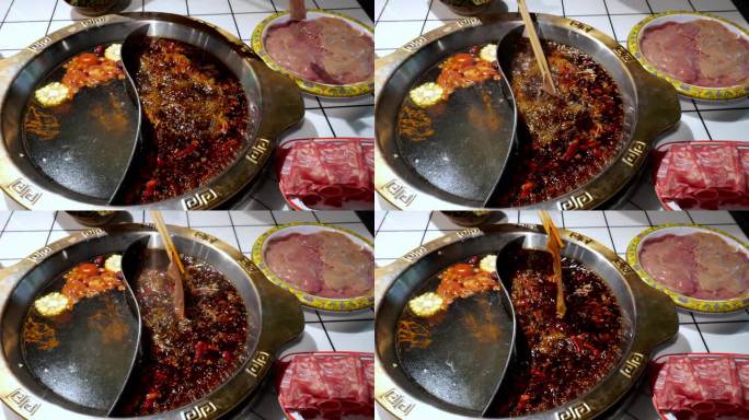 吃火锅 刷肉片
