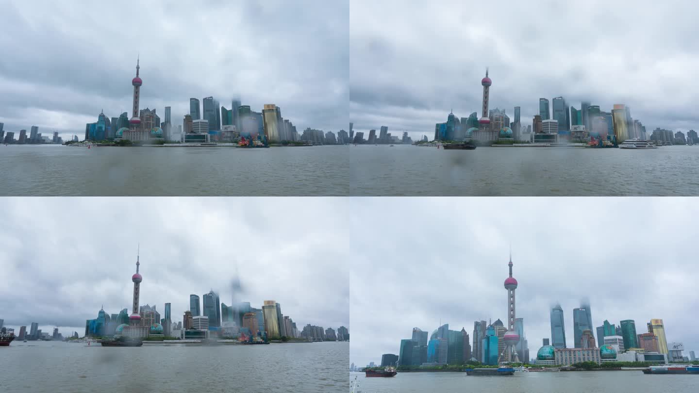 上海外滩阴雨天延时