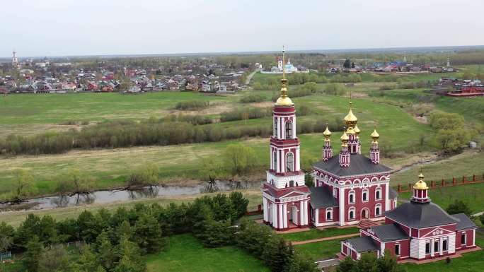 莫斯科郊外教堂4K航拍