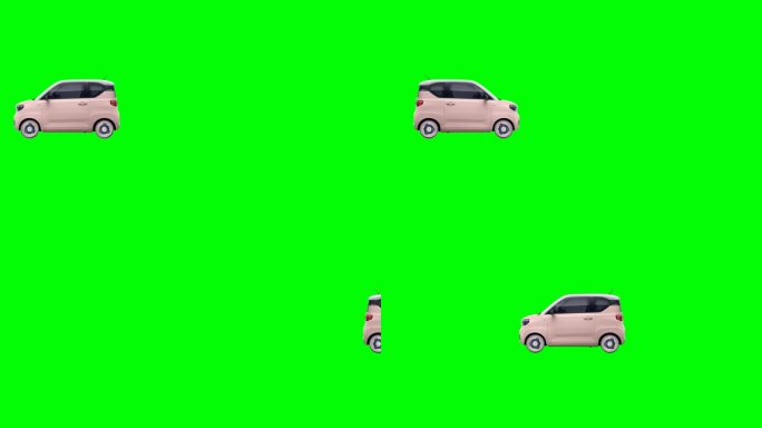 绿幕抠像宏光mini行走，纯绿色背景汽车