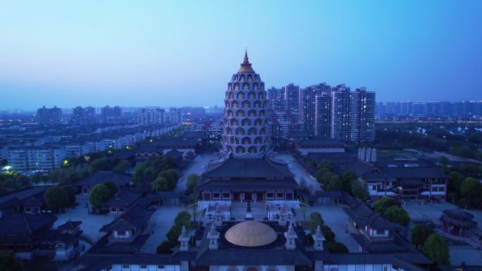 淹城宝林禅寺-夜景航拍