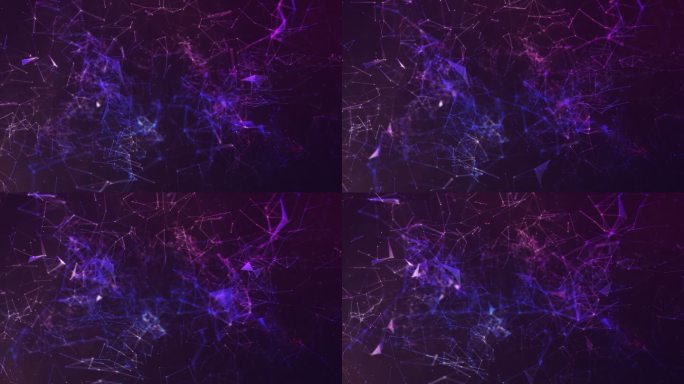 唯美蓝紫色星空点线面粒子背景素材抽象几何